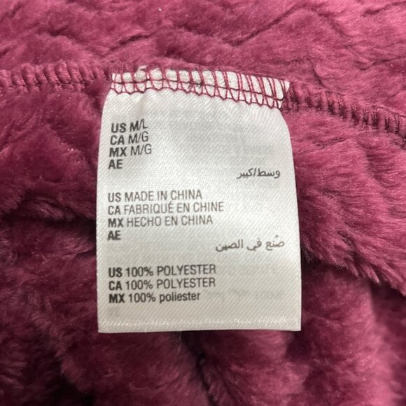 Chapter Club Womens Magenta Chevron Plush Bathrobe Size M/L - New - Picture 9 of 11